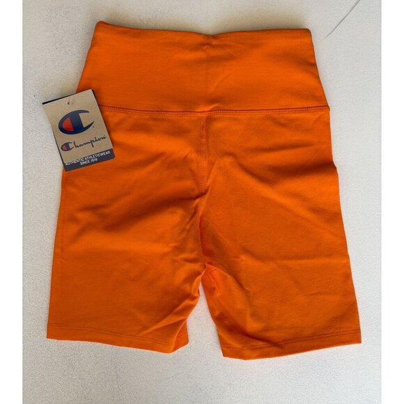 Champion Womens High-Waist Athletic Shorts Orange Size XS Cotton/Spandex - Picture 7 of 8